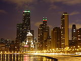 Oak Street beach at night, 2010