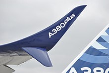 The winglet (mockup) on the A380plus Paris Air Show 2017 Airbus A380plus winglet.jpg