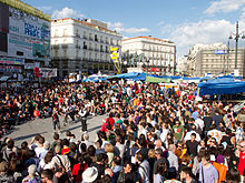 Protests and tents in Madrid on 20 May Protestas Puerta del Sol - Madrid - mayo 2011 - 01.jpg