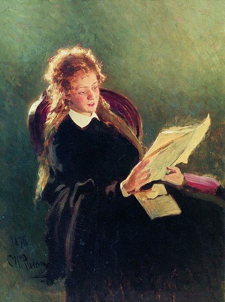 Archivo:Reading girl by Repin.jpg