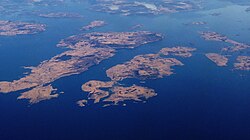 Mosterøy municipality included the islands on the right half of the picture