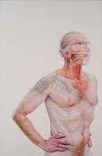 Head in Movement, 2008, oil on wood, 120x80cm