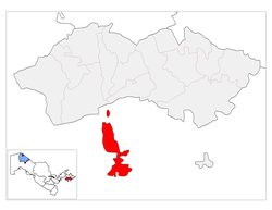 Peta Distrik Sokh berupa dua eksklave berwarna merah