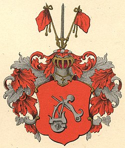 Suvun vaakuna George Granfeltin vuoden 1889 teoksessa Finlands ridderskaps och adels vapenbok