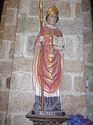 Saint-Tudy Statue en bois polychrome (XVIIIe siècle)