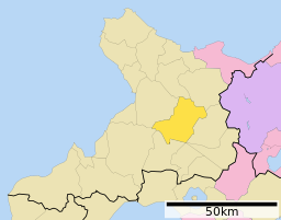 Kutchans läge i Shiribeshi subprefektur Städer:      Signifikanta städer      Övriga städer Landskommuner:      Köpingar      Byar