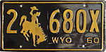 Номерной знак Вайоминга 1960 года.jpg