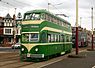 Double-deck Balloon trams 700 (green) and 720 (black) at Bispham