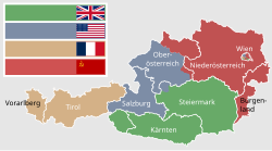 مناطق اشغال شده در اتریش (۱۹۴۵).
