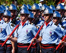 The Paris Fire Brigade is a French Army unit which serves as the fire service for Paris and certain sites of national strategic importance. BSPP section Bastille Day 2008.jpg