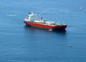 Tanker in the Bay of Gibraltar.