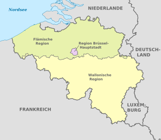 Administrative Gliederung Belgiens in drei Regionen