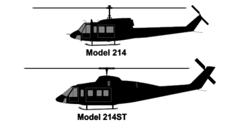 Größenvergleich Bell 214 und Bell 214-ST