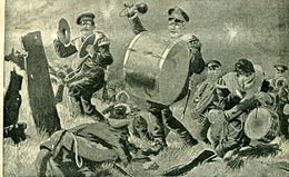 Russian Infantry musicians, leading an attack during the Russo-Japanese War, 1904 Belligerants.jpg