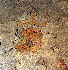 Možná podoba Jana z Dražic na fresce kostela sv. Bartoloměje v Kyjích