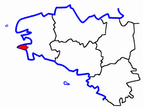 Kanton Pont-Croix na mapě regionu Bretaň