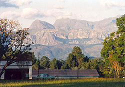 View of the Chimanimani Mountains as seen from the town