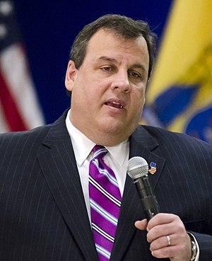 Governor of New Jersey at a town hall in Hills...