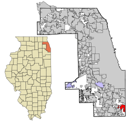 Cook County Illinois incorporated and unincorporated areas Lynwood highlighted.svg