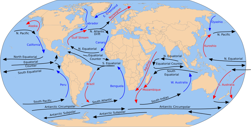 South Equatorial Current (in black)