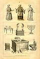 Sacerdotes hebreos e implementos del Tabernáculo, empleados luego en el Templo de Jerusalén.