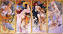 Four Seasons by Alphonse Mucha (1897) Four Seasons by Alfons Mucha, circa 1897.jpg