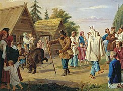 «Скоморохи на селі», Франц Рісс, 1857 рік