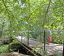 Drehbrücke über den Stichkanal zur Havel, Tonstichlandschaft westlich der Bergstraße