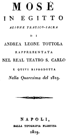 Gioachino Rossini - Mosè in Egitto - titlepage of the libretto - Naples 1819.png