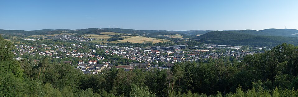Panoramic view of Haiger from the Eduardstower