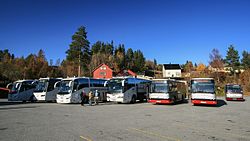 View of the village bus station