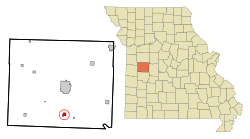 Location of Deepwater, Missouri