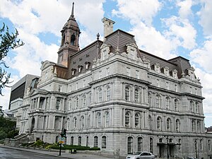 Montreal City Hall, as seen with a new copper roof