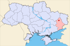Kramatorsk on the map o Ukraine