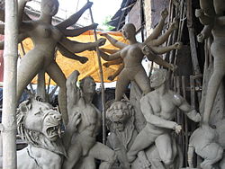 Clay images under preparation at Kumartuli