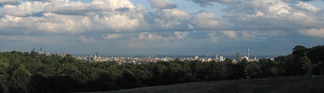 Panorama of London from Hampstead Heath