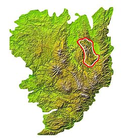 Carte de localisation des monts du Forez.