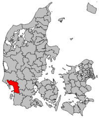 Lage von Esbjerg Kommune in Dänemark