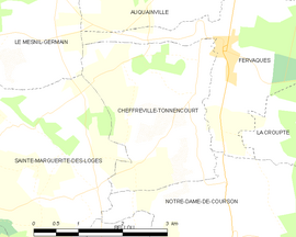 Mapa obce Cheffreville-Tonnencourt