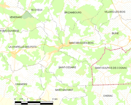 Mapa obce Saint-Césaire