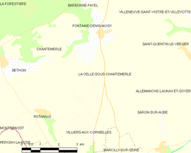 Mapa obce La Celle-sous-Chantemerle