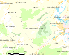 Mapa obce Fromeréville-les-Vallons