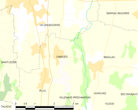 Mapa obce Camalès