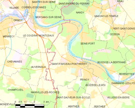 Mapa obce Saint-Fargeau-Ponthierry