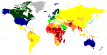 Countries by 2023 GDP (nominal) per capita Map of countries by GDP (nominal) per capita in 2023.svg