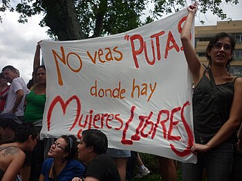 Español: Marcha de las putas en Costa Rica, fr...