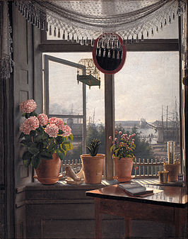 Uitzicht vanuit het raam van de kunstenaar