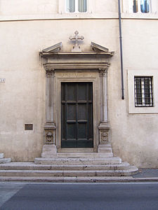 Exteriören till kyrkan Santi Gioacchino e Anna alle Quattro Fontane.