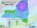 2012 USDA plant hardiness zone map for New York.