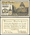 50 Pfennig Notgeldschein (1920) von Norden (Ostfriesland)